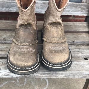 Ariat toddler boots, well loved and worn.